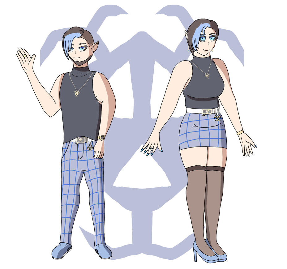 Persona in both forms (art © Golem)