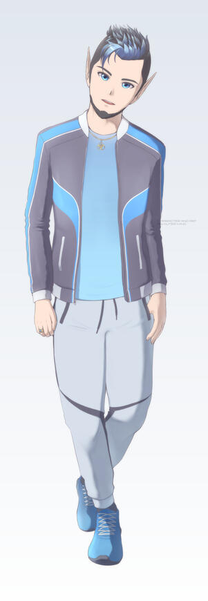 Concept design and first ever drawing of him (art © Outer Mind)