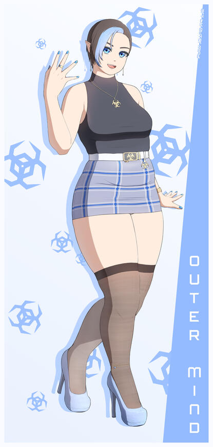 Outer Mind, female form, outfit 2 (art © Outer Mind)