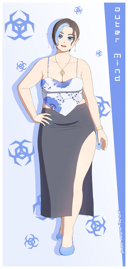 Outer Mind, female form, outfit 3 (art © Outer Mind)