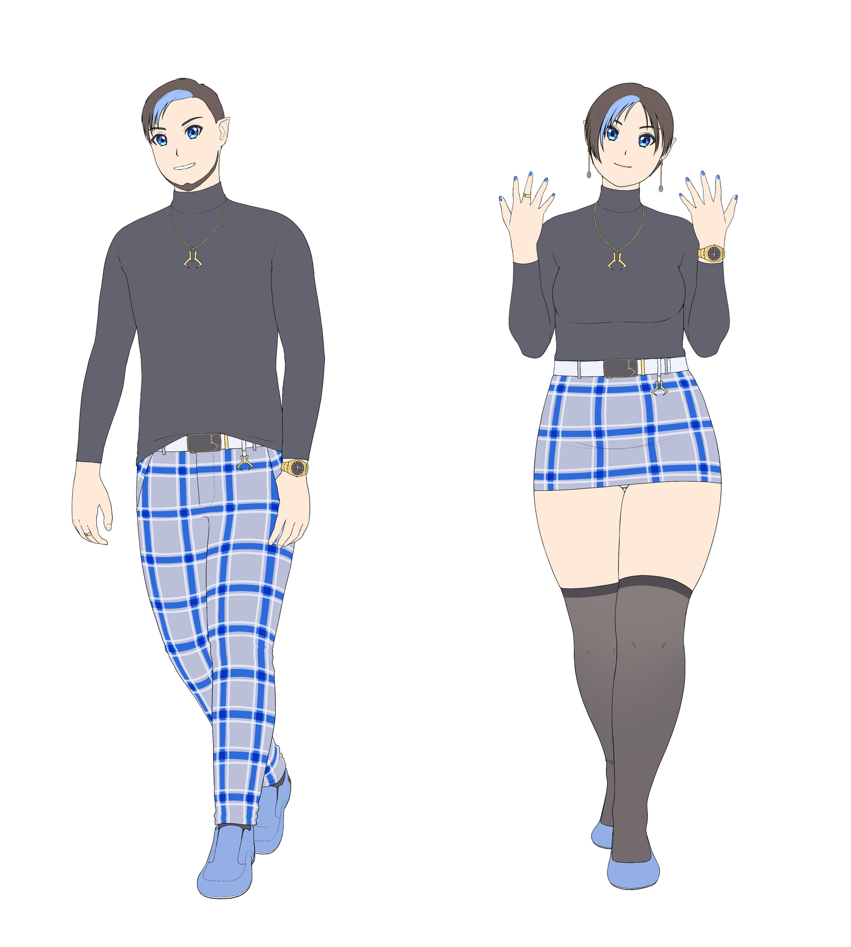 outdoor outfit (with sleeves, bottom plaid 1) (art & design © Outer Mind)