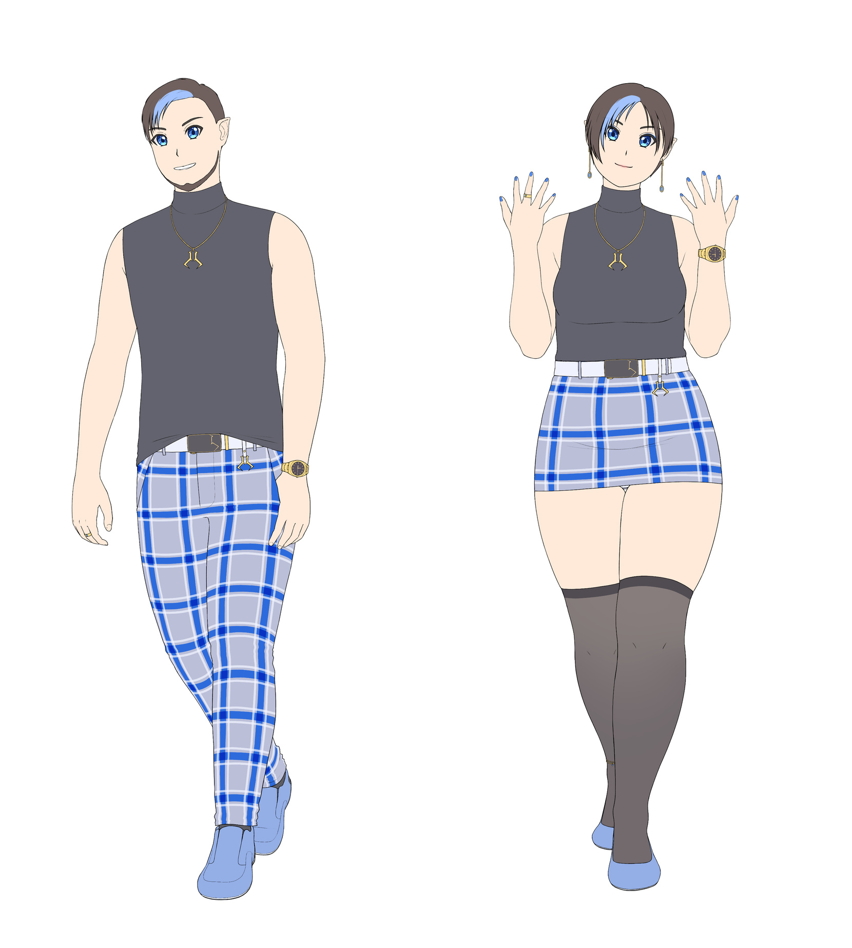 outdoor outfit (no sleeves, bottom plaid 1) (art & design © Outer Mind)