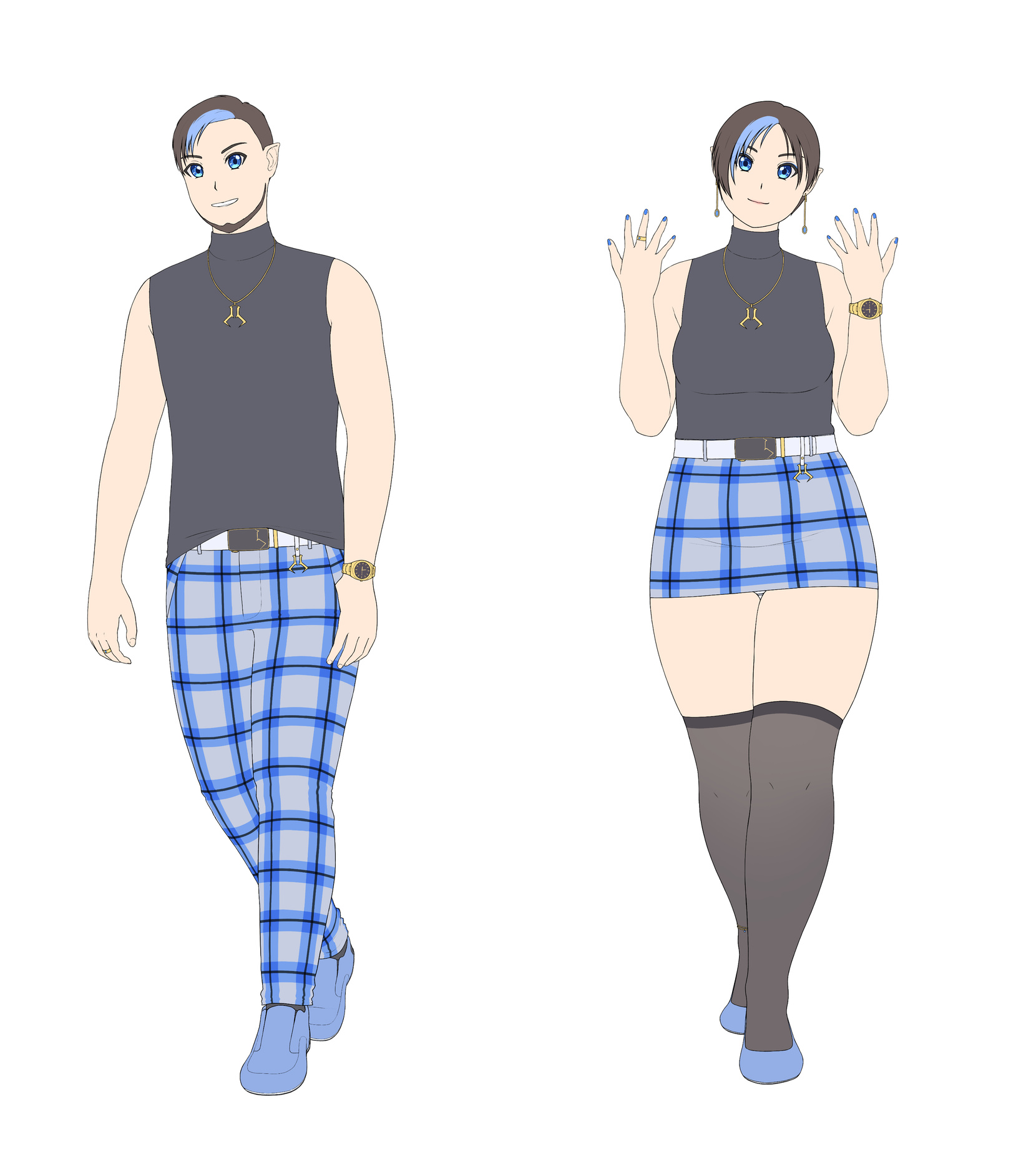 outdoor outfit (no sleeves, bottom plaid 2) (art & design © Outer Mind)